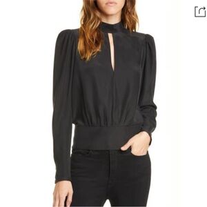 Frame Kyhle Keyhole 100% Silk Blouse Size Small